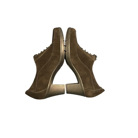 Women's Clarks Bendables Black Suede Oxford Lace-Up Pumps Shoes 80892 - 7 - Picture 4 of 12